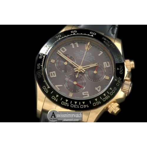 Rolex Daytona 116528 YG/LE Grey Num A-7750 Sec@6