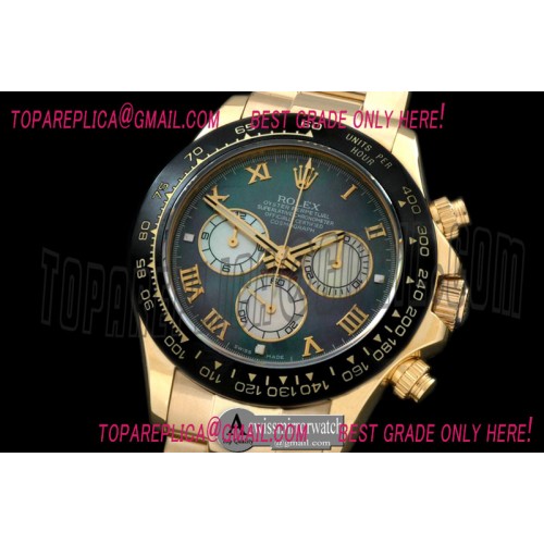 Rolex Daytona 116528 YG/YG M-Green Roman A-7750 Sec@6