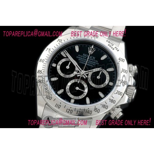Rolex Daytona 116520 SS/SS Black Stick A-7750 Sec@6