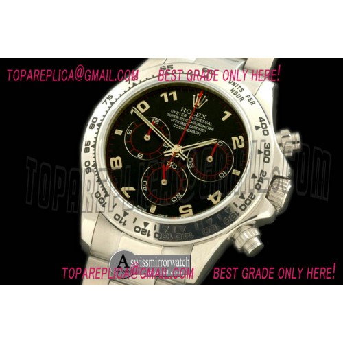Rolex Daytona 116519 SS/SS Black Num A-7750 Sec@6