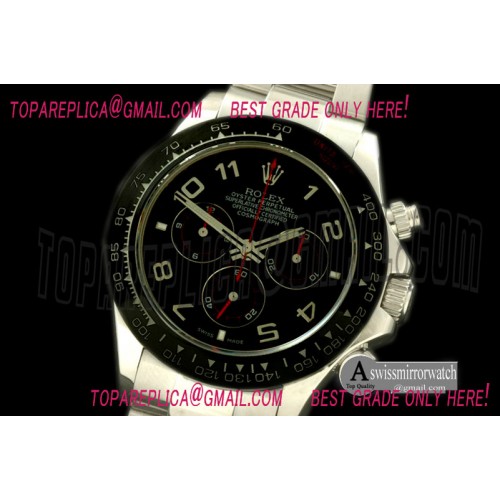 Rolex Daytona 116519 SS/CER/SS Black Num A-7750 Sec@6