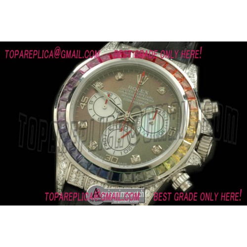 Rolex SS/LE/Colour Diam Bez Grey Diam A-7750 Secs@6.00