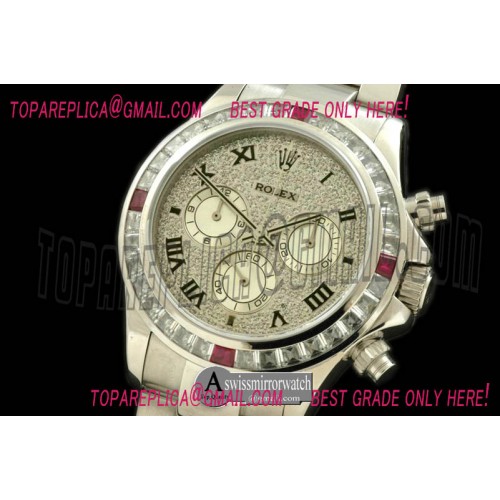 Rolex SS/SS/SQ-Diam Bez Full Diam Roman A-7750 Secs@6.00