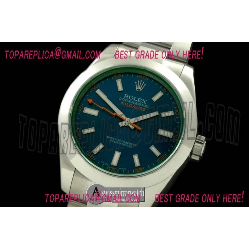 Rolex Milguass SS Blue (Green Sapphire) Asian Eta 2836/3131