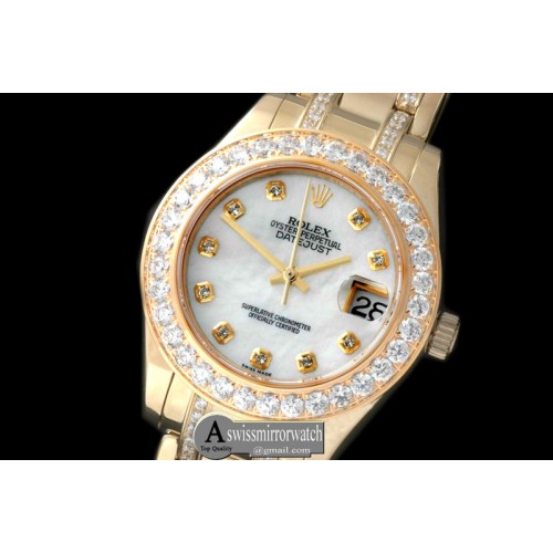 Rolex Diam Bez RG MOP Wht/Diam Asian Eta 2824