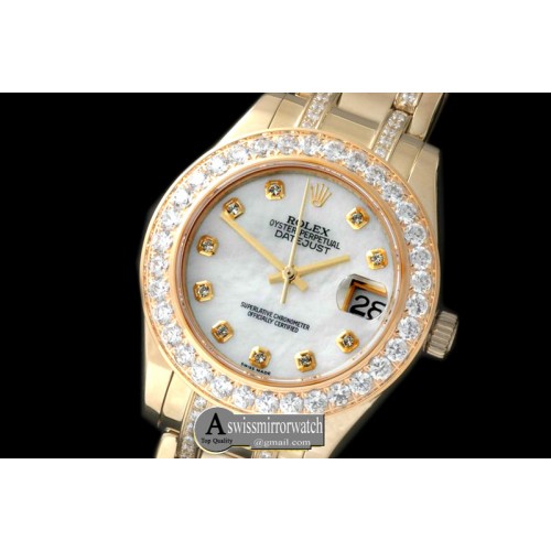 Rolex Diam Bez RG MOP Wht/Diam Asian 2813