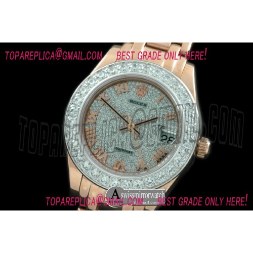 Rolex Masterpiece Diamond Bezel RG Diamond/Roman Asian Eta 2824 Rolex Masterpiece Diamond Bezel RG Diamond/Roman Asian Eta 2824
