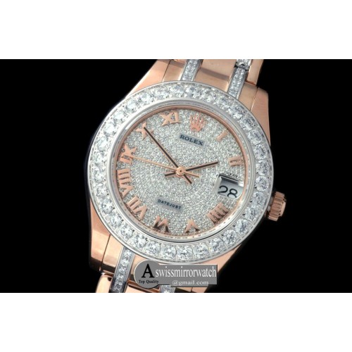 Rolex Diam Bez RG Diamond/Roman Asian 2813