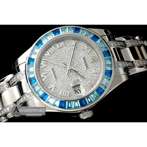 Rolex Diam/Ruby Bez SS Diamond/Roman Asian Eta 2824