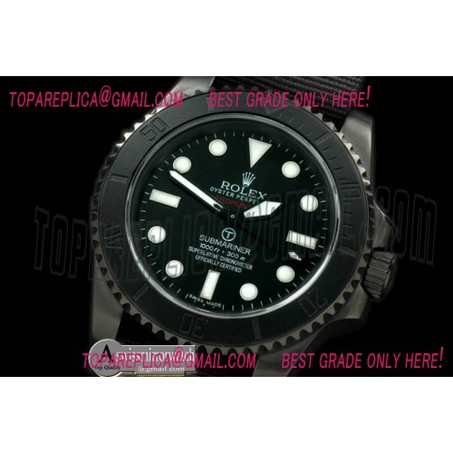 Rolex Submariner Pro Hunter Military Sub SS/NT Black Swiss 2836