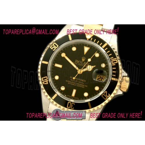 Rolex Submariner 16613 Black SS/FG TT Sub Asian 2813
