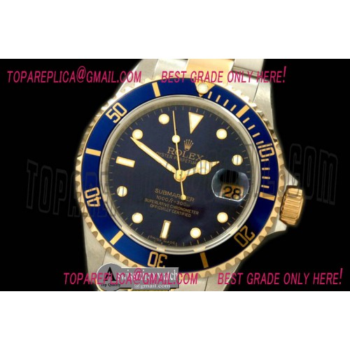 Rolex Submariner 16613 Blue SS/FG TT Sub Asian 2813