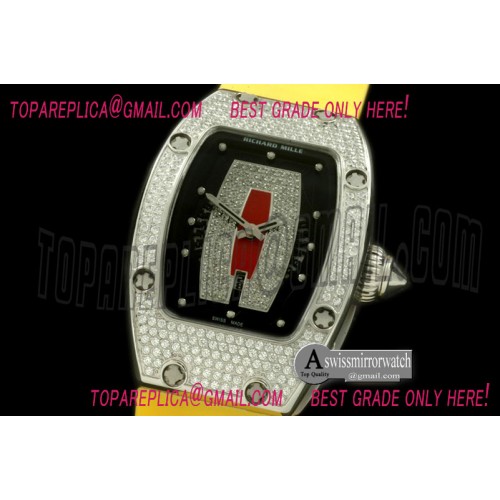 Richard Mille RM 007 Lady SS Diamonds Dial on Yellow Rubber Strap 6T51