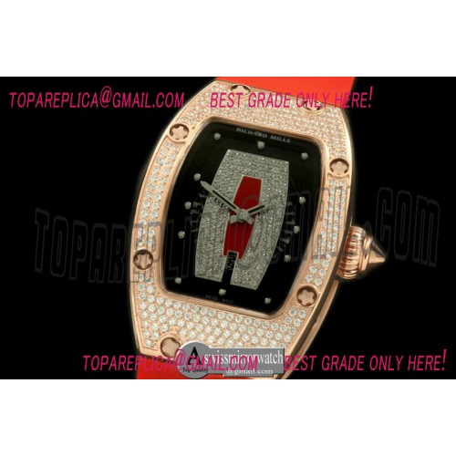 Richard Mille RM007 SS/RU Diam/Red Asian 21J Decorated