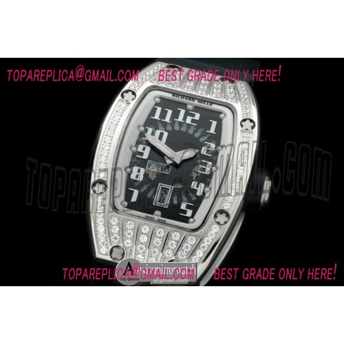 Richard Mille RM 007 Bling Bling SS/RU/Diam Black/White Asian 21J Decorated