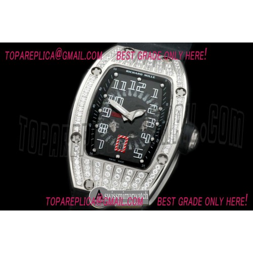 Richard Mille RM 007 Bling Bling SS/RU/Diam Black/Black Asian 21J Decorated