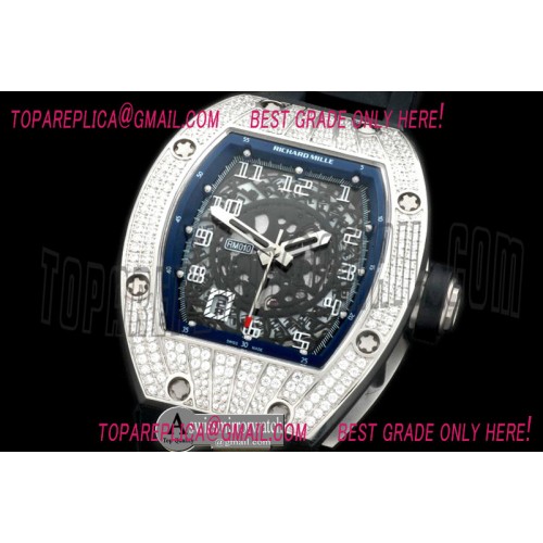 Richard Mille RM010 BLING BLING SS/RU Diam/Blue Asian 21J Decorated