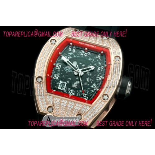 Richard Mille RM 010 Bling Bling Limtied Edtion RG/RU Diam/Red Asian 21J Decorated