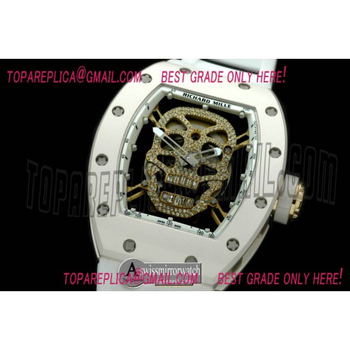 Richard Mille Skull Tourbillon CER/RG/RU Gold Asian 21J Decorated Richard Mille Skull Tourbillon CER/RG/RU Gold Asian 21J Decorated