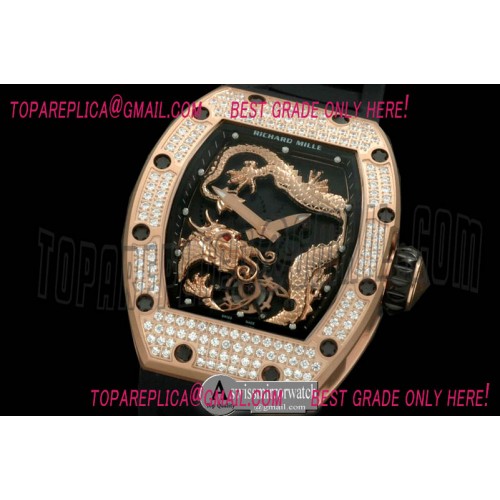 Richard Mille Jackie Chan Dragon Tourbillon RG/RU Black/Gold Asian 21J