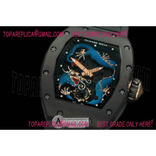 Richard Mille Jackie Chan Dragon Tourbillon PVD/RU Black/Blue Asian 21J