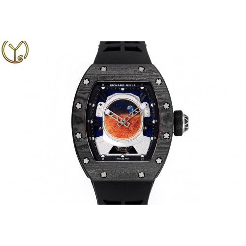 Richard Mille RM052-05 Carbon Case YSF Best Edition Skeleton Dial on Black Rubber Strap Tourbillon