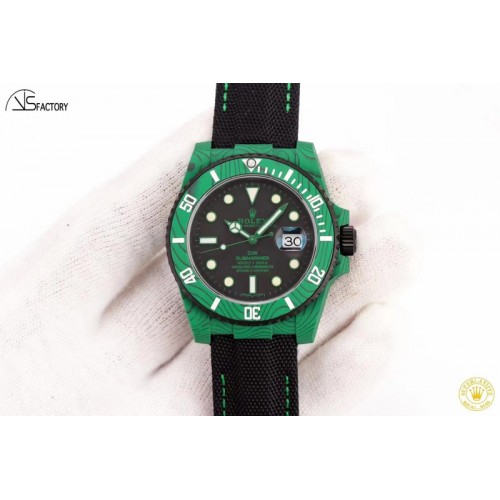 Rolex Submariner DIW Green Carbon VSF 1:1 Best Edition Black Dial on Black Nylon Strap VS3135 Rolex Submariner DIW Green Carbon VSF 1:1 Best Edition Black Dial on Black Nylon Strap VS3135