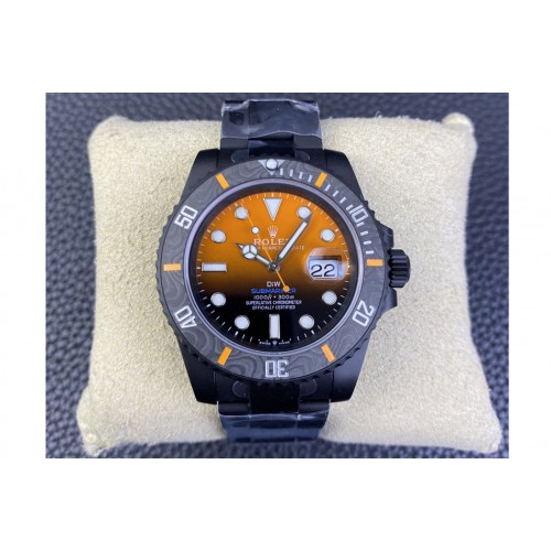 Rolex Submariner DIW DLC Sandblasted VSF 1:1 Best Edition Black/Orange Dial on DLC Bracelet VS3135 Rolex Submariner DIW DLC Sandblasted VSF 1:1 Best Edition Black/Orange Dial on DLC Bracelet VS3135
