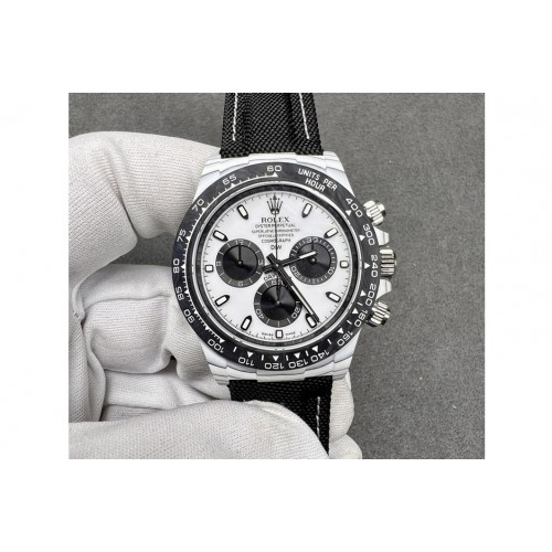 Rolex Daytona DIW White Carbon Case DIWF Edition White Dial on Black Nylon Strap A7750