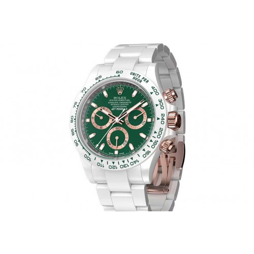 Rolex Daytona AET White Solid Ceramic Case and Bracelet Green Dial Clean 1:1 Best Edition SA4130