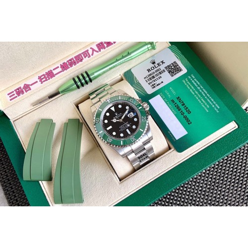 Rolex Submariner 126610 LV Green Ceramic Bezel 904L Steel 1:1 Best Edition Black Dial On 904L Bracelet Swiss Eta-2824