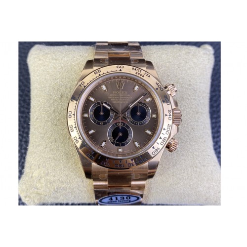 Rolex Daytona 116505 Clean 1:1 Best Edition Chocolate Dial Lume Markers on RG Bracelet SA4130