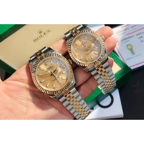 Rolex DateJust 36/41mm 126333 1:1 Best Edition SS/YG Gold Wrapped Gold Dial on Jubliee Strap