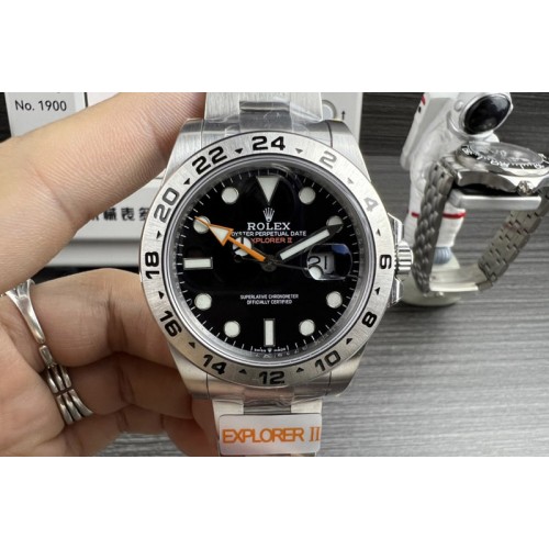 Rolex Explorer II 42mm 226570 Black 904L SS JVS 1:1 Best Edition Black Dial on Bracelet VR3285 CHS