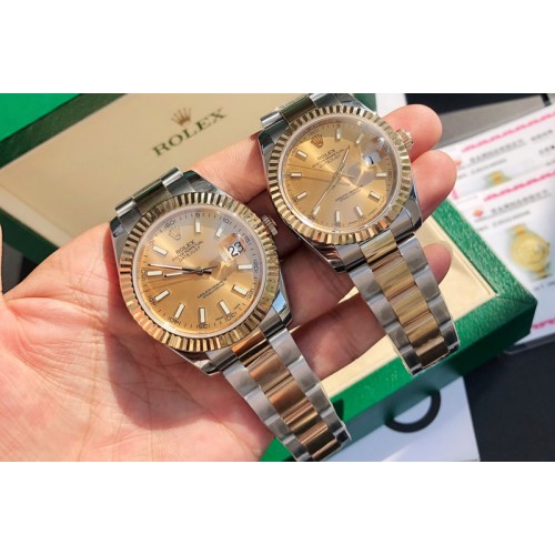 Rolex DateJust 36/41mm 126333 1:1 Best Edition SS/YG Gold Wrapped Gold Dial on Oyster Strap
