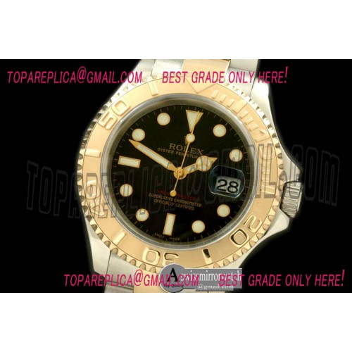Rolex Yachtmaster Men SS/YG TT Black Asian 2836/3135