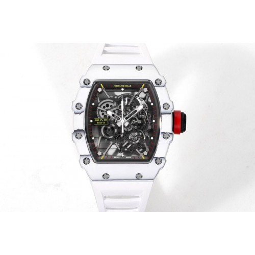 Richard Mille RM035-01 White Carbon RMX Best Edition Skeleton Dial on White Rubber Band Clone RMUL2 Richard Mille RM035-01 White Carbon RMX Best Edition Skeleton Dial on White Rubber Band Clone RMUL2