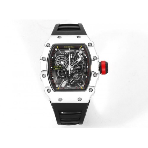 Richard Mille RM035-01 White Carbon RMX Best Edition Skeleton Dial on Black Rubber Band Clone RMUL2 Richard Mille RM035-01 White Carbon RMX Best Edition Skeleton Dial on Black Rubber Band Clone RMUL2