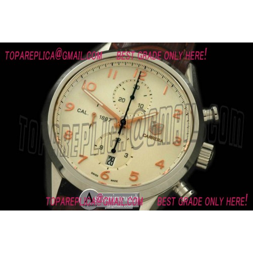 Tag Heuer Carrera 1887 Vintage Chrono SS/LE White A-7750 Tag Heuer Carrera 1887 Vintage Chrono SS/LE White A-7750