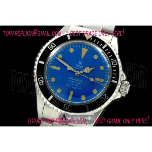 Tudor Vintage 5514 Style No Date Blue Sub Asia 2836