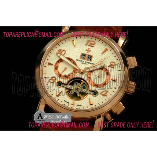 Vacheron Constantin Matle Calender Tourbillon RG/LE White Asian 2813