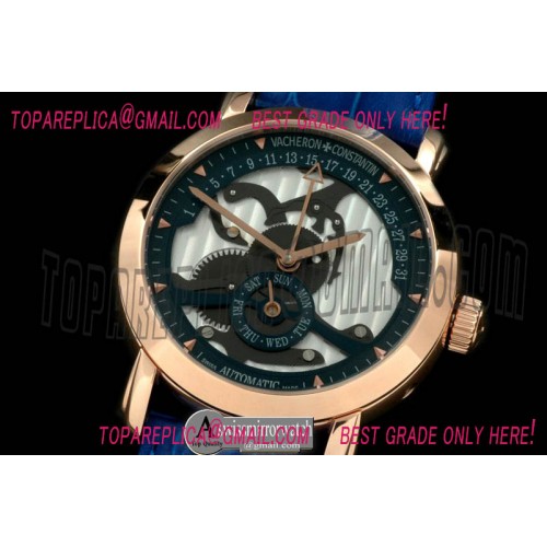 Vacheron Constantin Malte Retrogating Day/Date RG/LE Blue Asian 2813