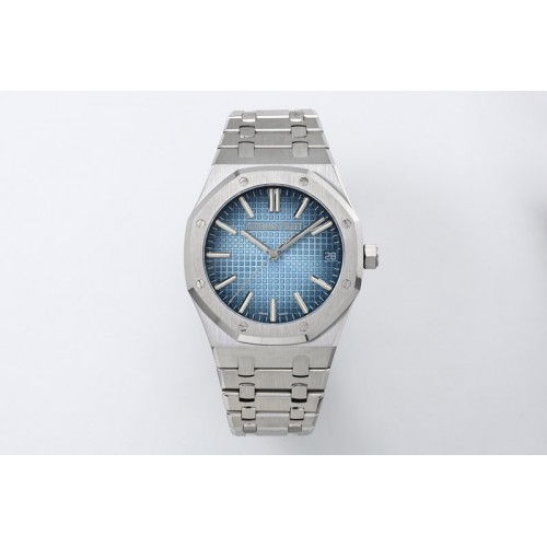 Audemars Piguet Royal Oak 41mm 15510BC SS ZF 1:1 Best Edition Ice Blue Textured Dial on SS Bracelet SA4302 Super Clone V3
