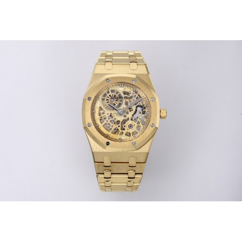 Audemars Piguet Royal Oak Openworked 16204 YG ZF 1:1 Best Edition Skeleton Dial on YG Bracelet A7124