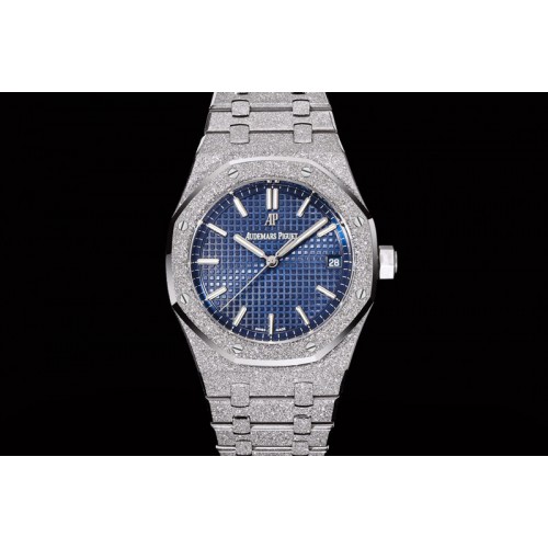Audemars Piguet Royal Oak 41mm 15500 Frosted SS OMF 1:1 Best Edition Blue Textured Dial on Frosted SS Bracelet SA4302 Super Clon Audemars Piguet Royal Oak 41mm 15500 Frosted SS OMF 1:1 Best Edition Blue Textured Dial on Frosted SS Bracelet SA4302 Super Clon