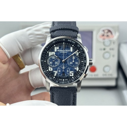 Audemars Piguet Code 11.59 SS 41mm Blue Dial on Blue Nylon Strap A7750