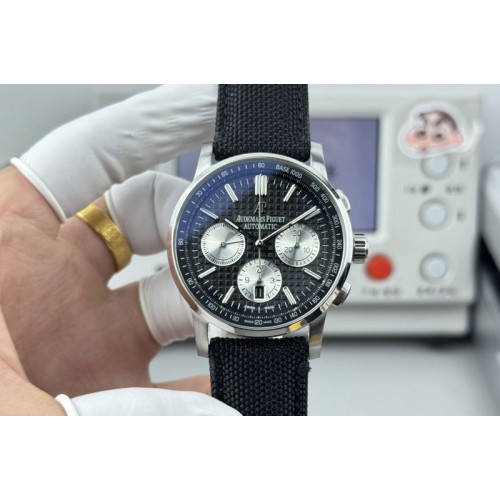 Audemars Piguet Code 11.59 SS 41mm Black Dial on Black Nylon Strap A7750