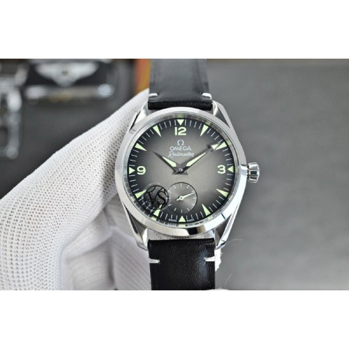 Omega Railmaster 38mm SS  Brown/Gray Dial on Black/Brown Leather strap OM8804