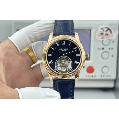 Patek Philippe Calatrava 42mm Tourbillion RG Blue Dial on Leather Strap Patek Philippe Calatrava 42mm Tourbillion RG Blue Dial on Leather Strap