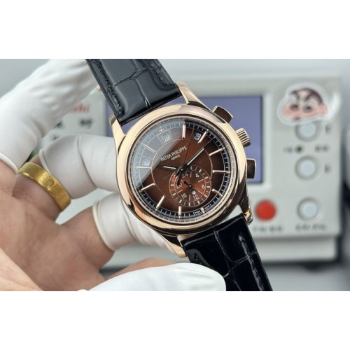 Patek Philippe Annual Calendar Complications 5205R RG 3KF Best Edition Brown dial on Brown leather strap A324
